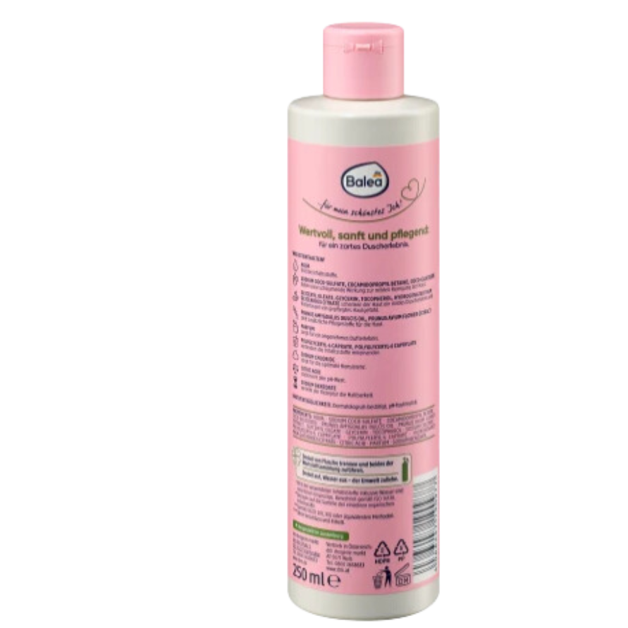 Balea - Natural Beauty Shower Cherry Blossom Extract & Organic Almond Oil, 250ml