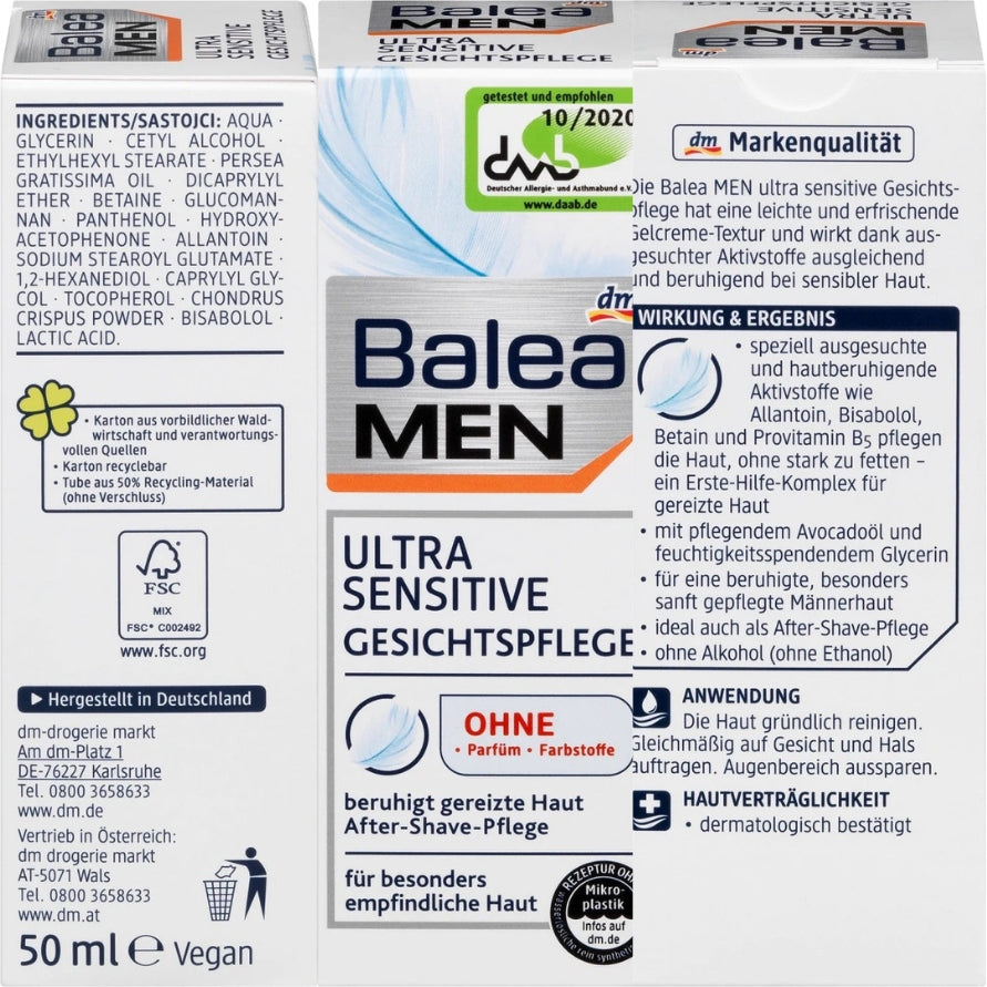 Balea Men - Face cream Ultra Sensitive, 50ml